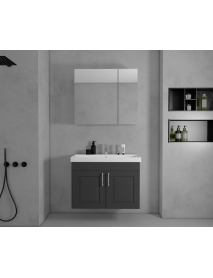 80cm Antrasit Membran Kapaklı Banyo Dolabı