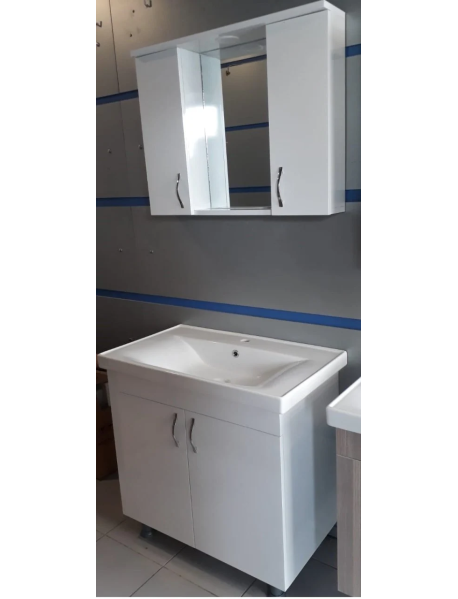 80 cm Alfa Dikdörtgen Taşlı Banyo Dolabı