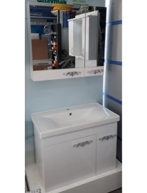 80 cm Tunç Beyaz Model Banyo Dolabı