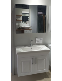 80 CM Membran Kapaklı Beyaz Banyo Dolabı