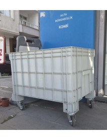 60X80X51 CM 200 L ÇOK AMAÇLI TEKERLEKLİ PLASTİK KASA